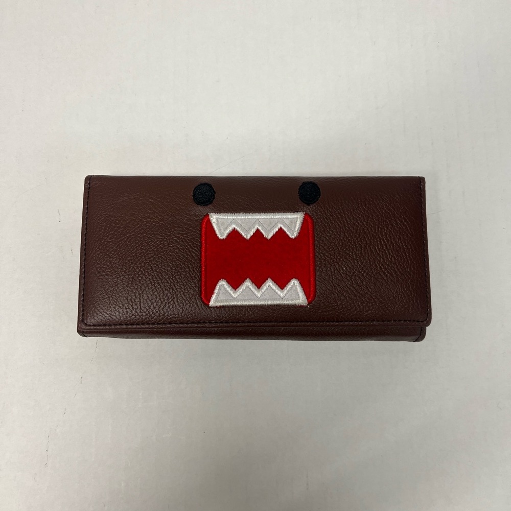 Brown Domo Leather Wallet with Red Graphic